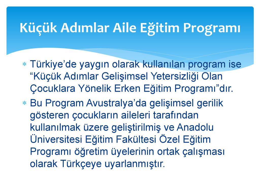 ENGELLİ ÇOCUĞA SAHİP AİLELERE EĞİTİM - Ppt Indir