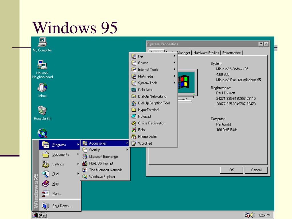 Ram programs. Графический Интерфейс Windows 95. Операционная система Windows 95. Изображение интерфейса ОС Windows 95. Windows 95, 1995 год.