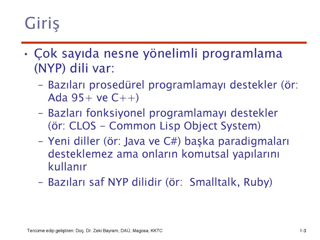 Nesne Yönelimli Programlama Desteği - Ppt Indir