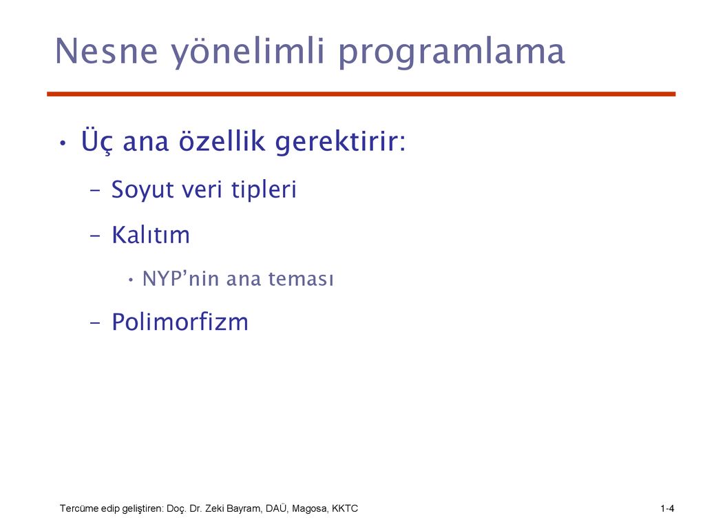 Nesne Yönelimli Programlama Desteği - Ppt Indir