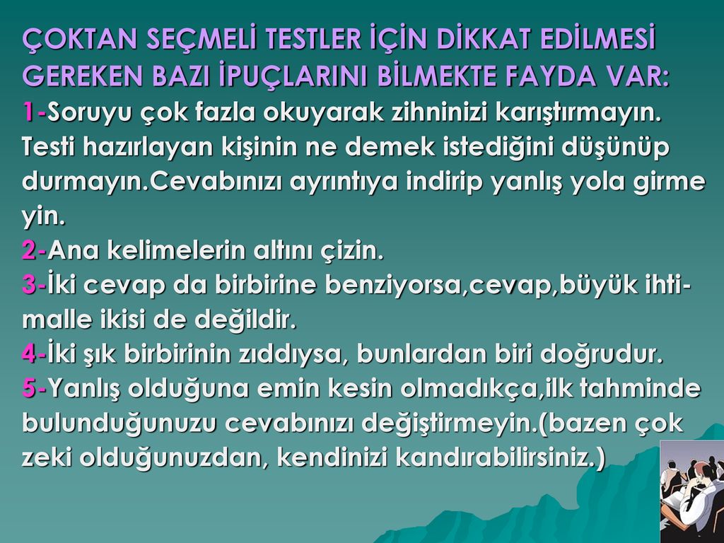 TEST ÇÖZME TEKNİKLERİ VE PARAGRAF SORULARI HAKKINDA İPUÇLARI - Ppt Indir