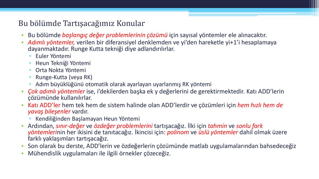 MAK212-SAYISAL YÖNTEMLER Sayısal Türev Ve İntegral - Ppt Indir