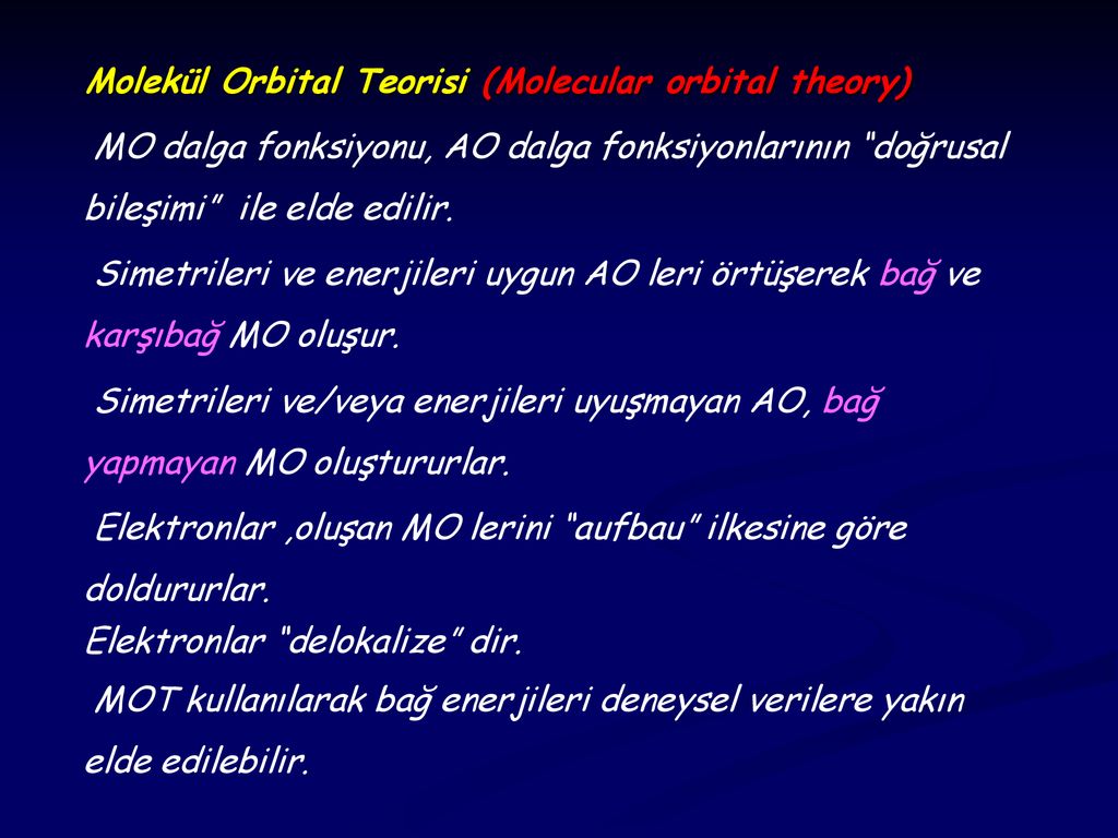 Molekül Orbital Teorisi (Molecular orbital theory)