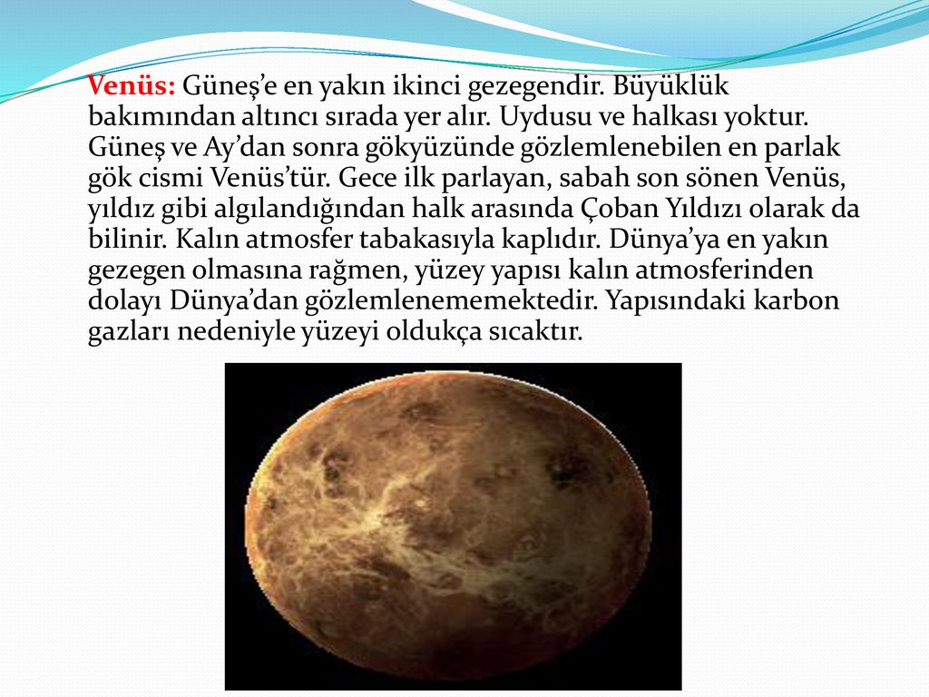 Venüs: Güneş’e en yakın ikinci gezegendir