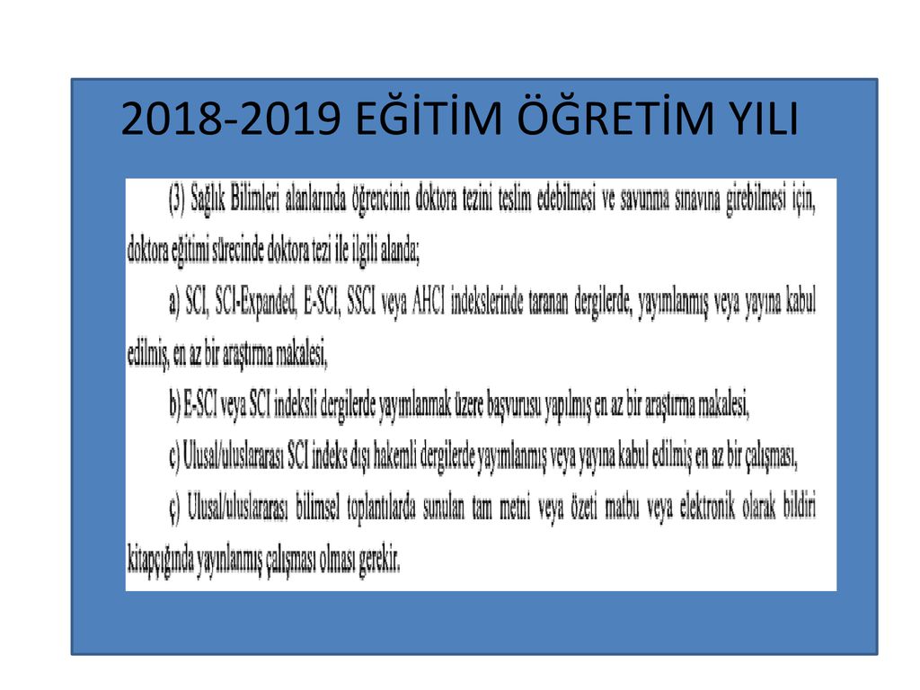 Doktora Eğitim Programı - Ppt Indir