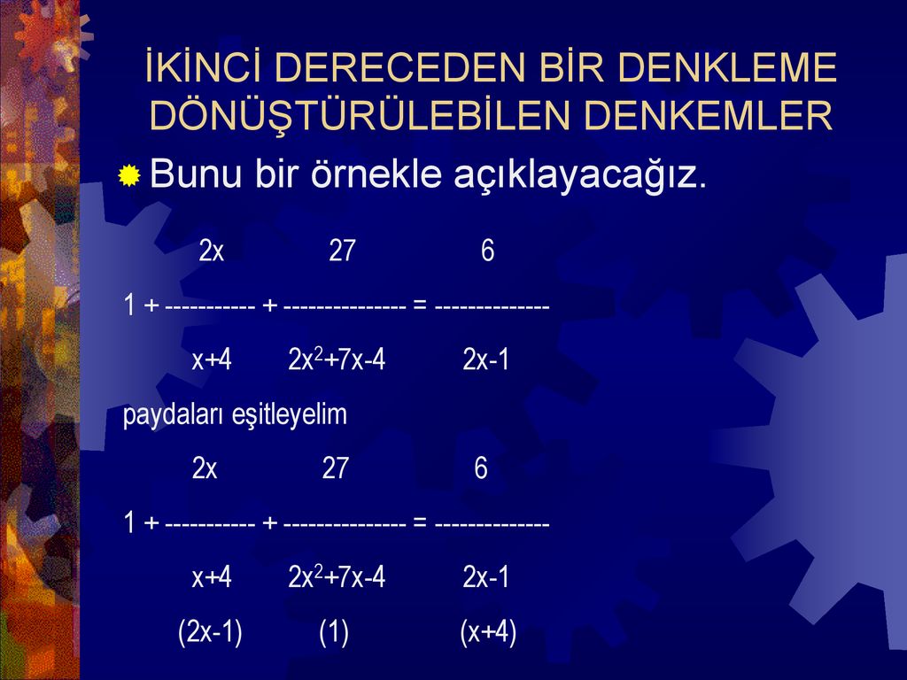 İKİNCİ DERECEDEN DENKLEMLER - Ppt Indir