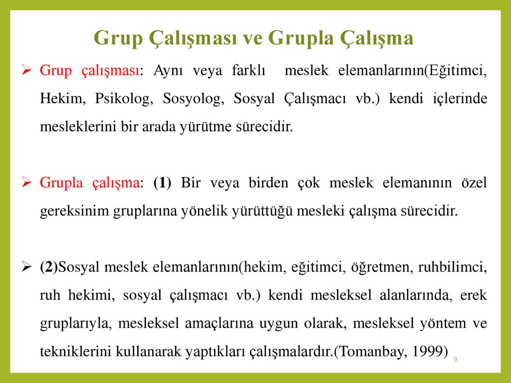 Gruplarla Sosyal Hizmet Dersi (Sosyal Çalışma Mesleğinin Yöntemleri ...