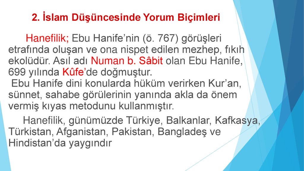 İSLAM DÜŞÜNCESİNDE YORUMLAR - Ppt Indir