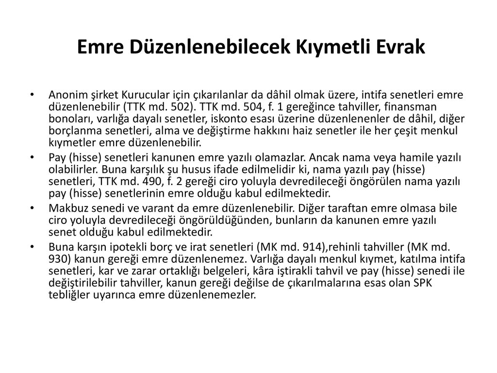 TİCARET HUKUKU BİLGİSİ - Ppt Indir