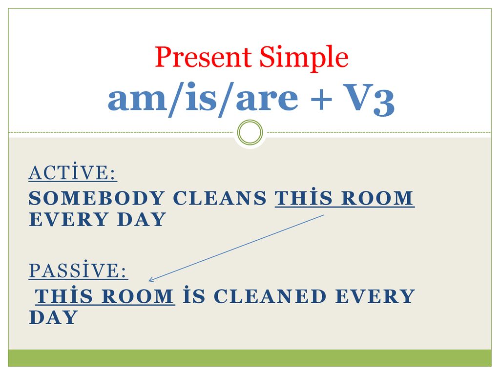The rooms clean every day passive