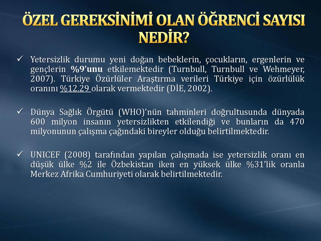 ÖZEL EĞİTİME GEREKSİNİM DUYAN ÇOCUKLAR Ve ÖZEL EĞİTİM - Ppt Indir