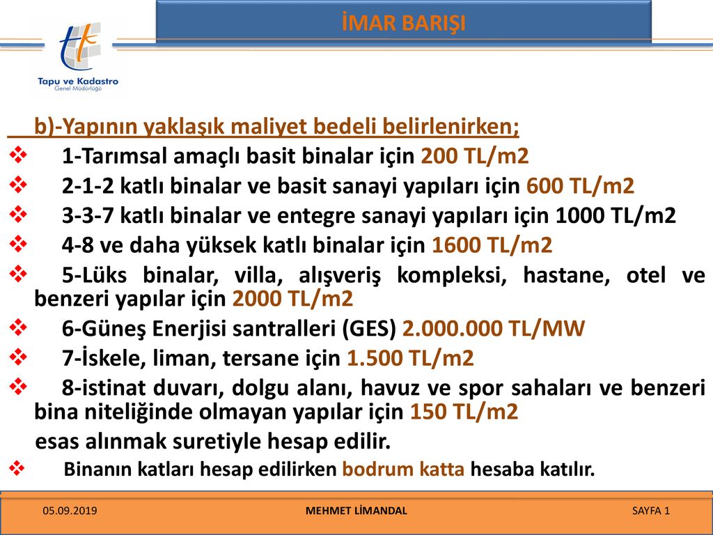 TAPU VE KADASTRO IX.BÖLGE MÜDÜRLÜĞÜ BÖLGE MÜDÜR YARDIMCISI - Ppt Indir