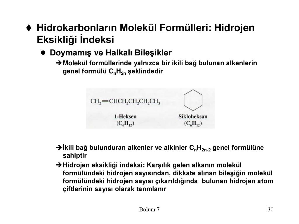 Hidrokarbonların Molekül Formülleri: Hidrojen Eksikliği İndeksi