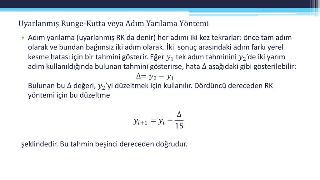 MÜHENDİSLİKTE SAYISAL YÖNTEMLER Adi Diferansiyel Denklemler - Ppt Indir