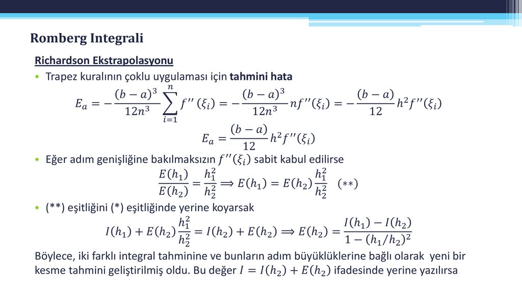 MÜHENDİSLİKTE SAYISAL YÖNTEMLER Sayısal Türev Ve İntegral - Ppt Indir