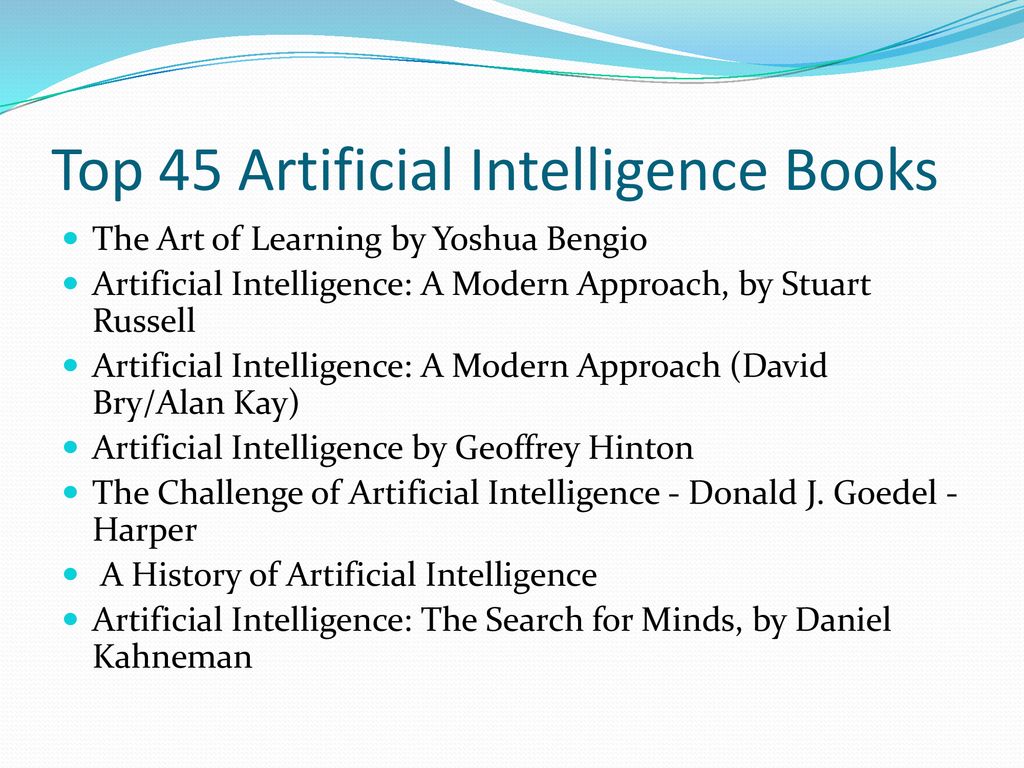 Top 45 Artificial Intelligence Books - ppt indir