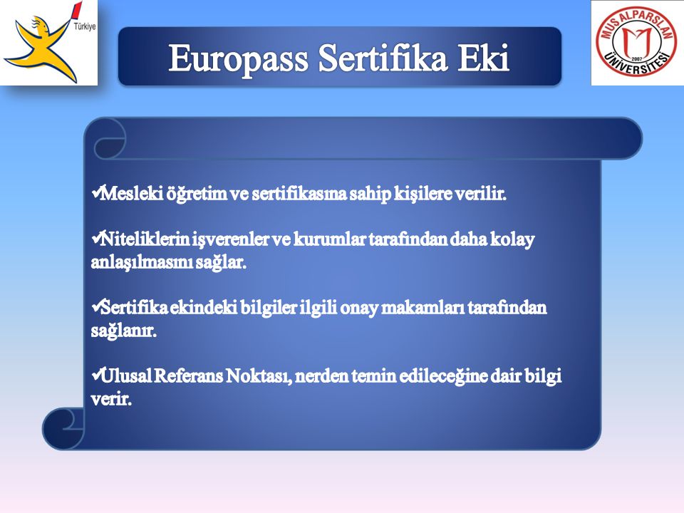Europass Sertifika Eki