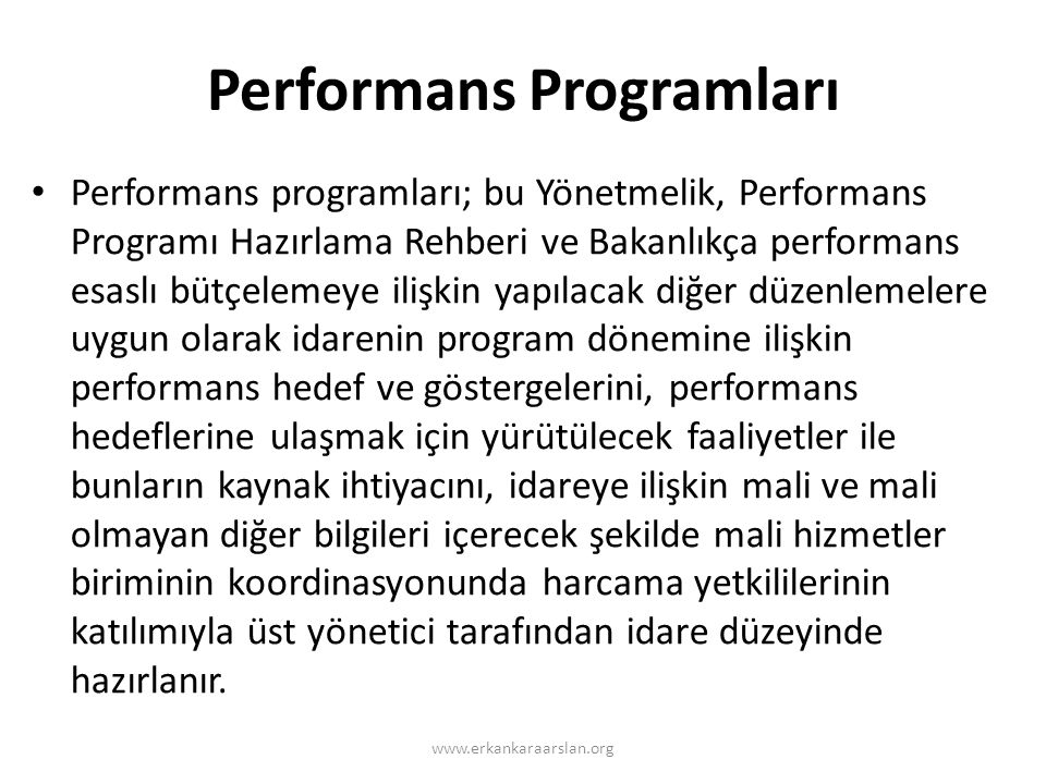 Performans Programları