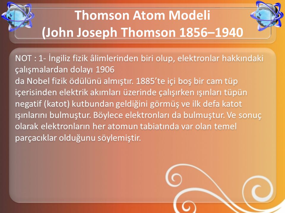 Thomson Atom Modeli (John Joseph Thomson 1856–1940