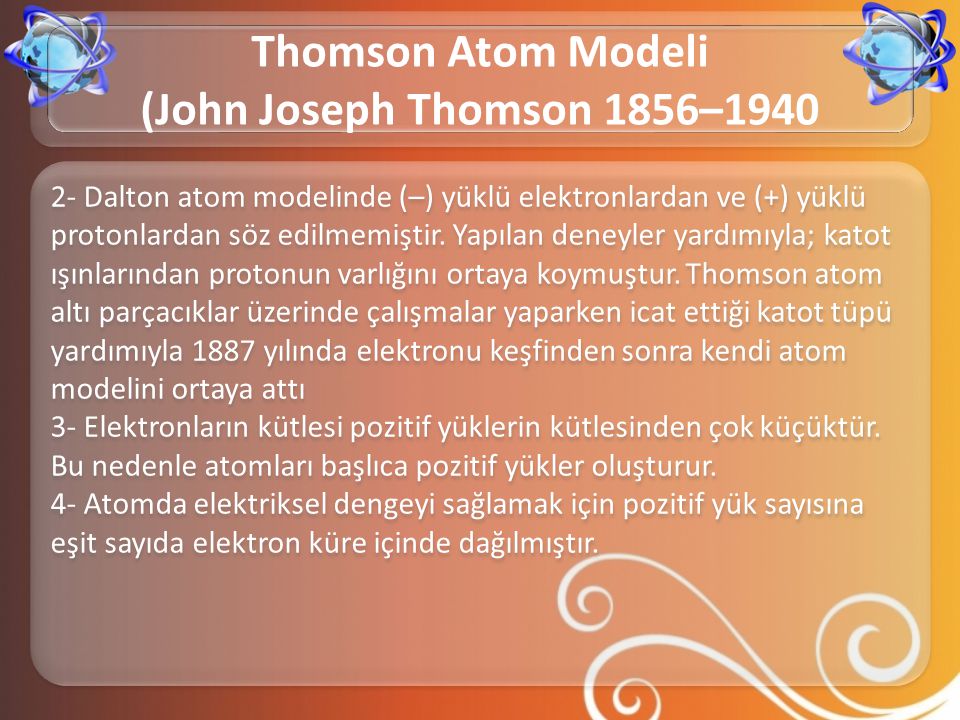 Thomson Atom Modeli (John Joseph Thomson 1856–1940