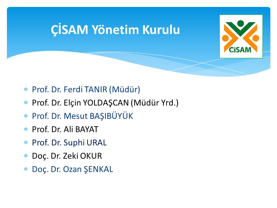 ÇİSAM Yönetim Kurulu Prof. Dr. Ferdi TANIR (Müdür)