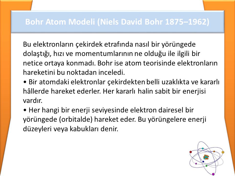 Bohr Atom Modeli (Niels David Bohr 1875–1962)