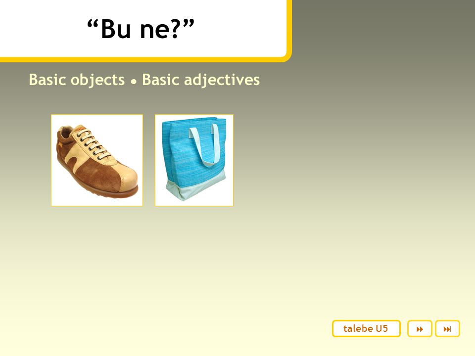 Basic objects ● Basic adjectives