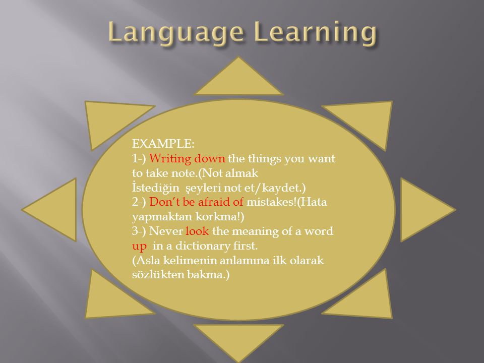 Language Learning EXAMPLE: