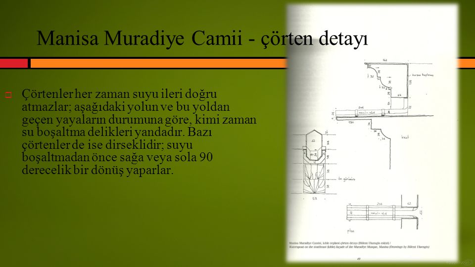 Manisa Muradiye Camii - çörten detayı