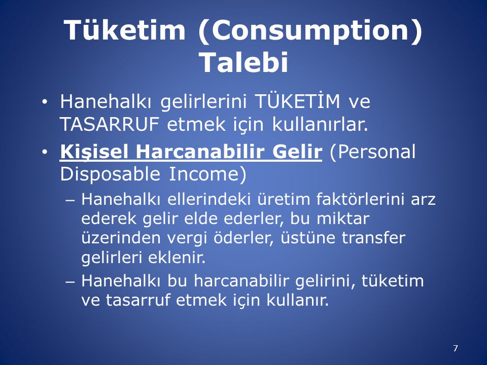 Tüketim (Consumption) Talebi