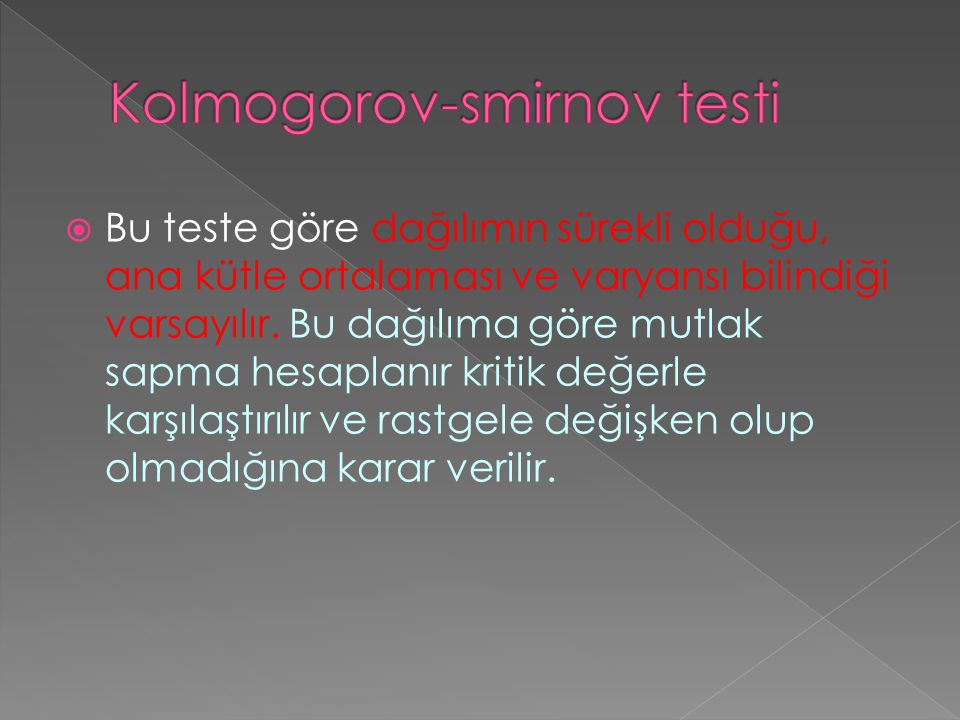 Kolmogorov-smirnov testi