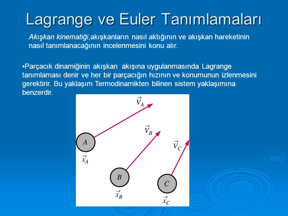 Lagrange ve Euler Tanımlamaları