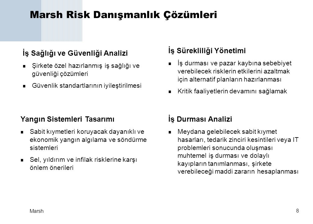 Marsh Risk Danışmanlık Çözümleri