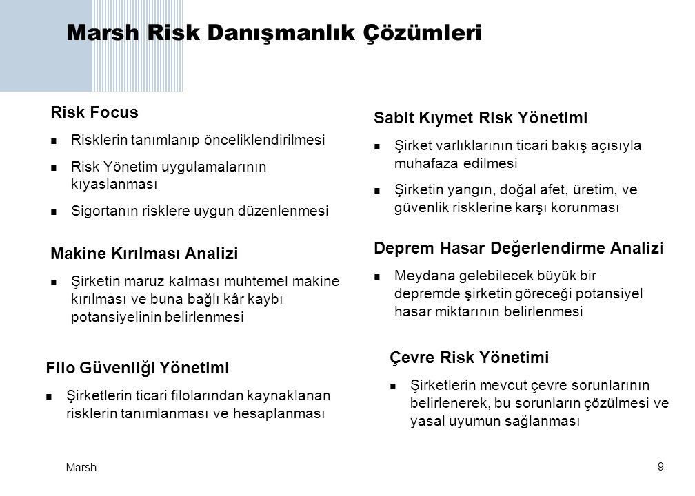 Marsh Risk Danışmanlık Çözümleri