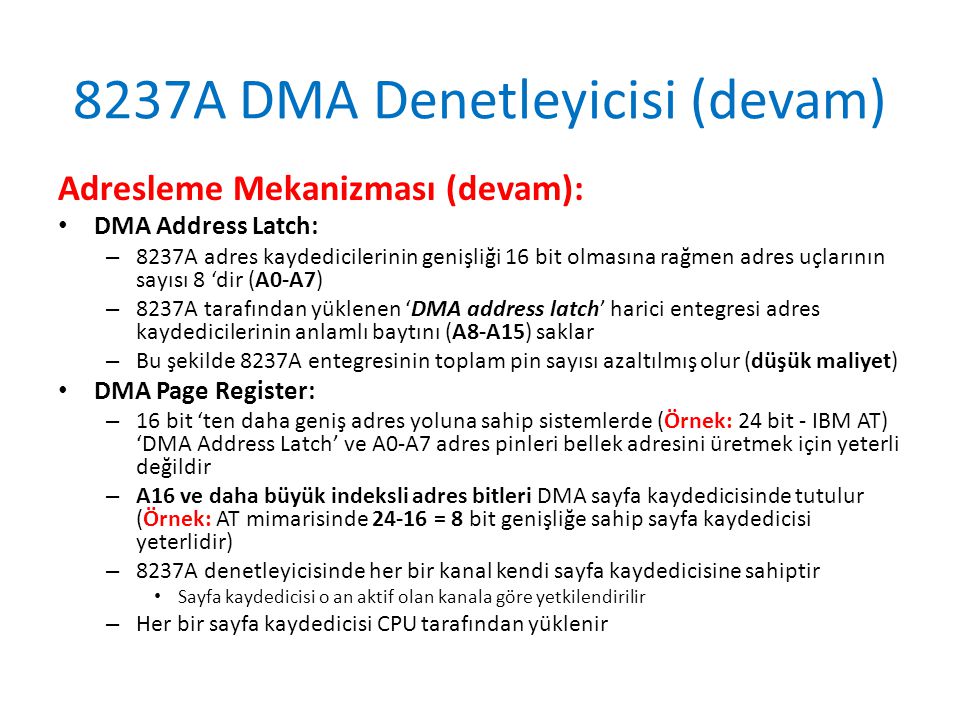 8237A DMA Denetleyicisi (devam)