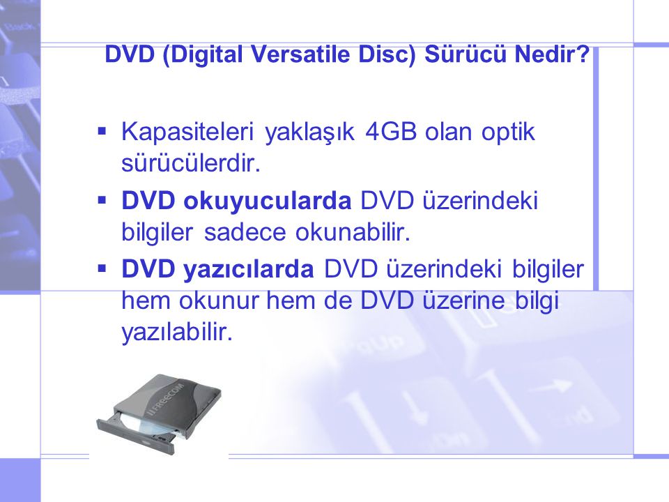 DVD (Digital Versatile Disc) Sürücü Nedir