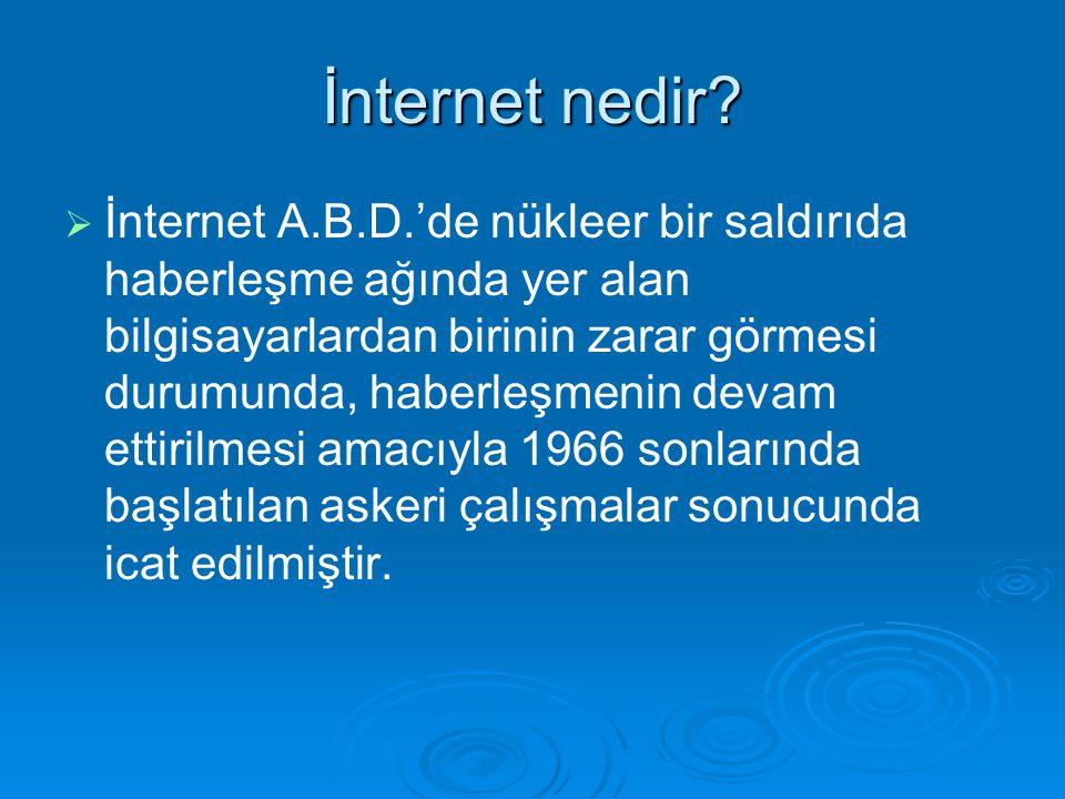 İnternet nedir