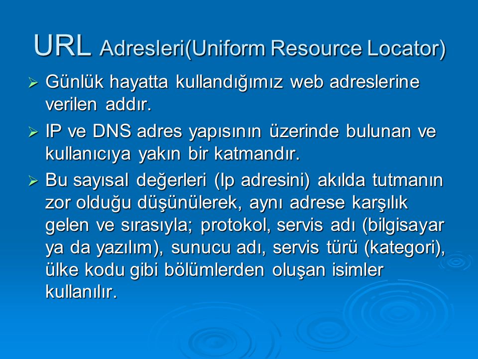 URL Adresleri(Uniform Resource Locator)