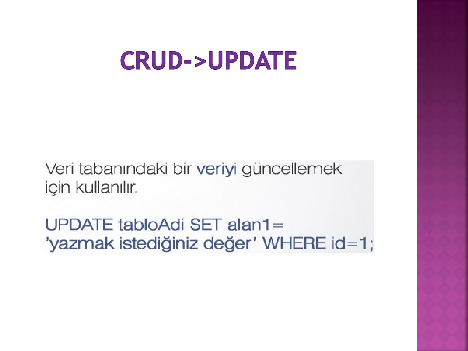 CRUD->UPDATE