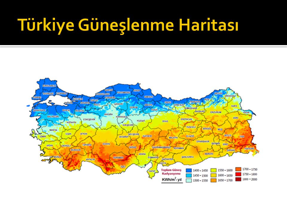 Türkiye Güneşlenme Haritası