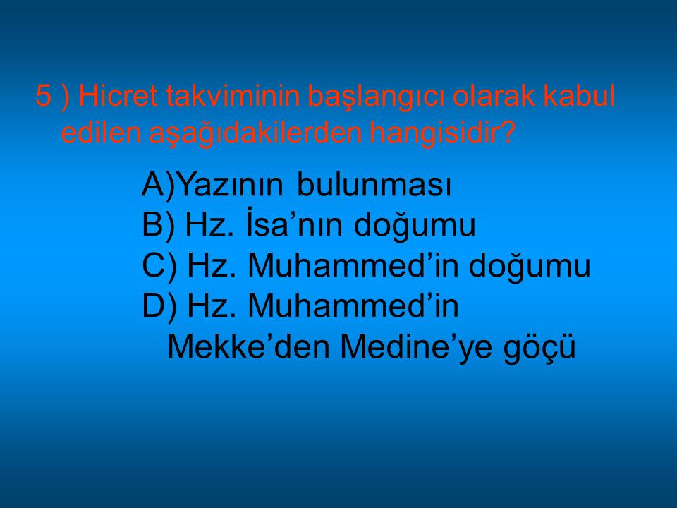 Hz. Muhammed’in Mekke’den Medine’ye göçü