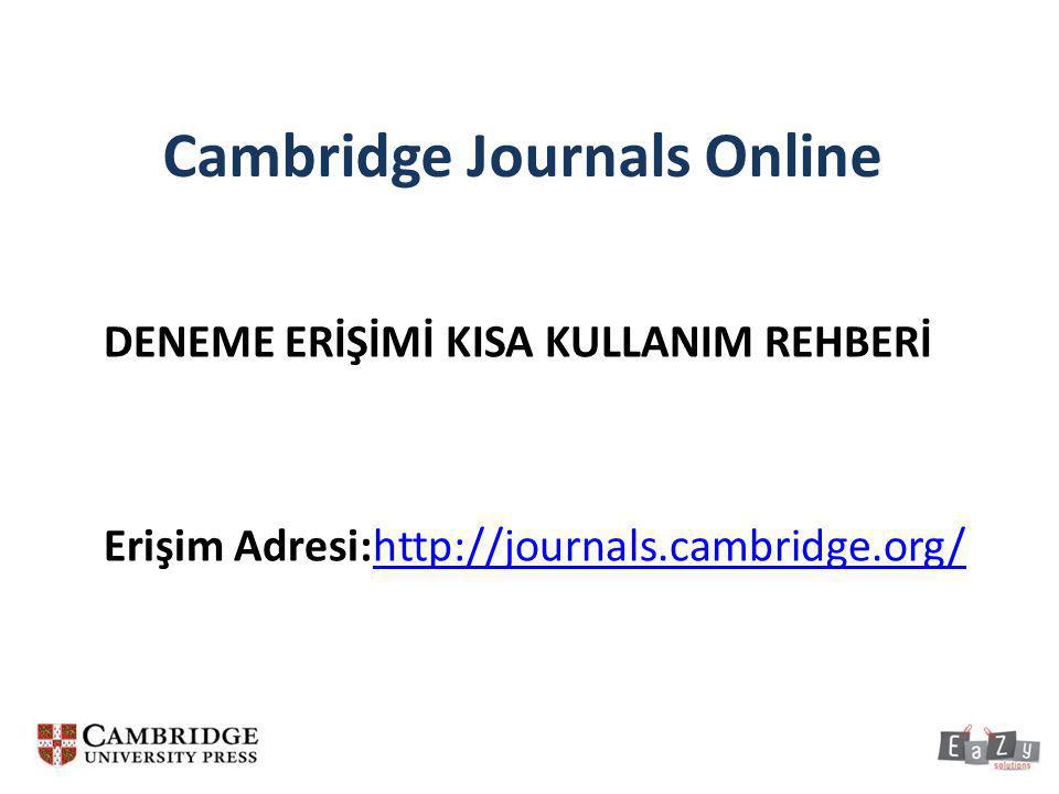 Cambridge Journals Online