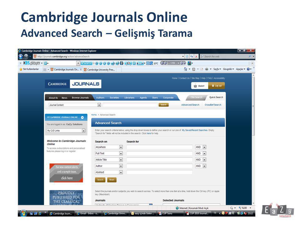 Cambridge Journals Online Advanced Search