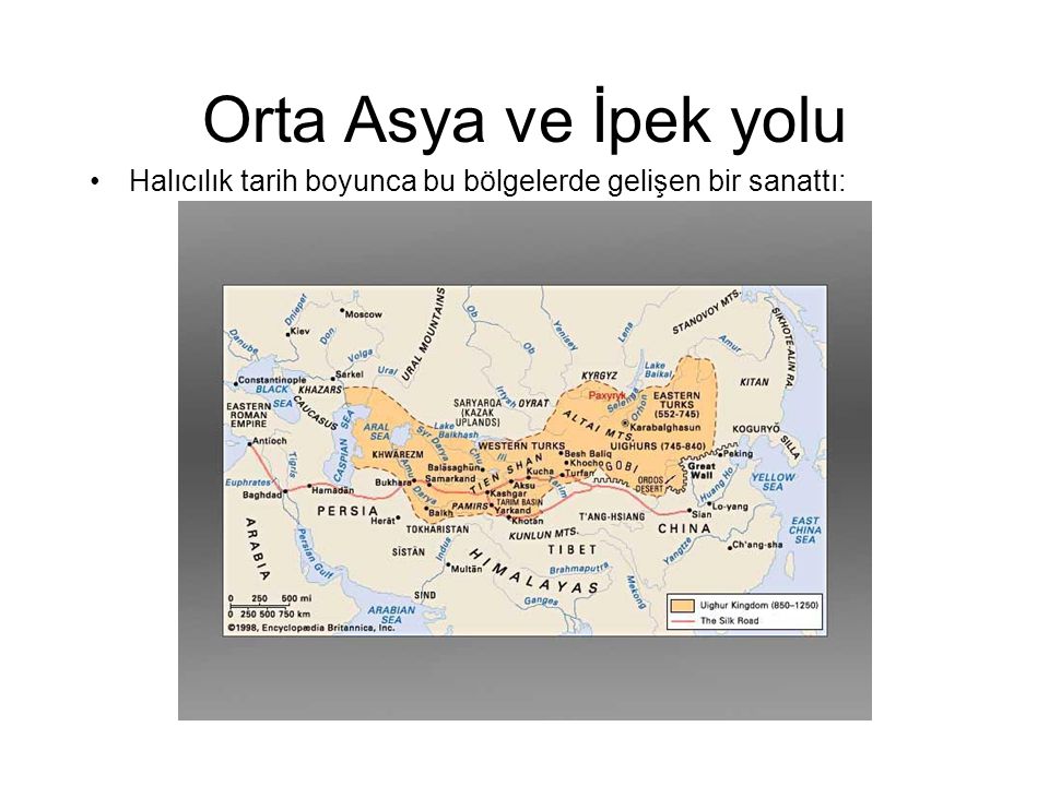Orta Asya ve İpek yolu Halıcılık tarih boyunca bu bölgelerde gelişen bir sanattı: