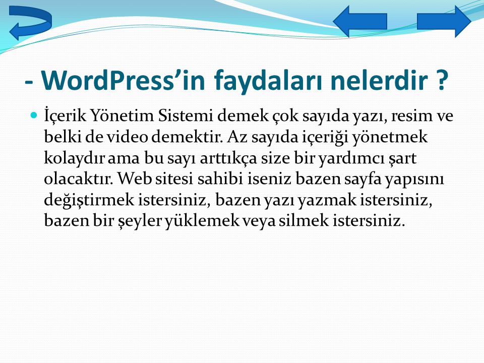 - WordPress’in faydaları nelerdir