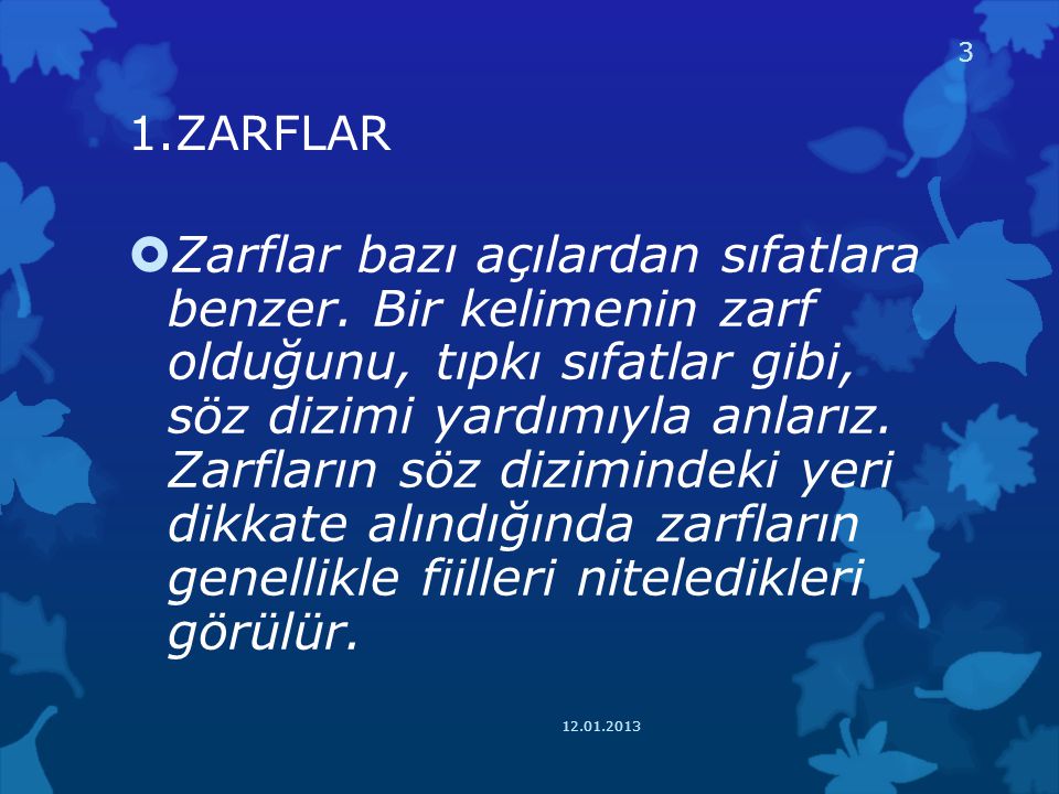 1.ZARFLAR