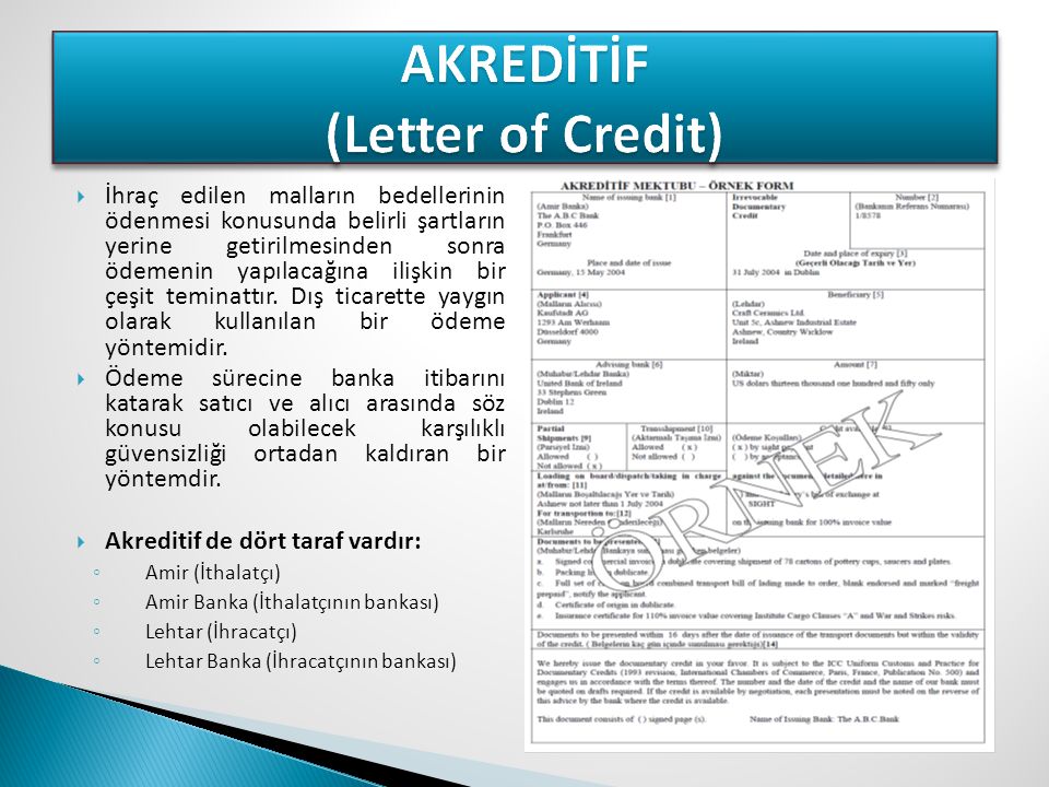 AKREDİTİF (Letter of Credit)