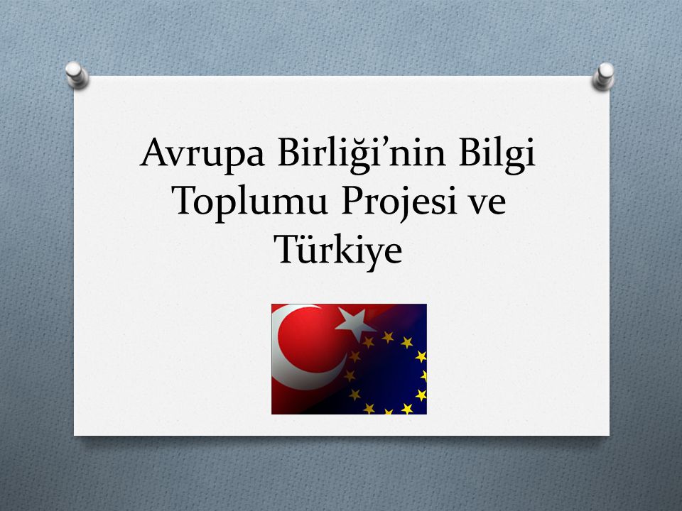 Avrupa Birliği’nin Bilgi Toplumu Projesi ve Türkiye