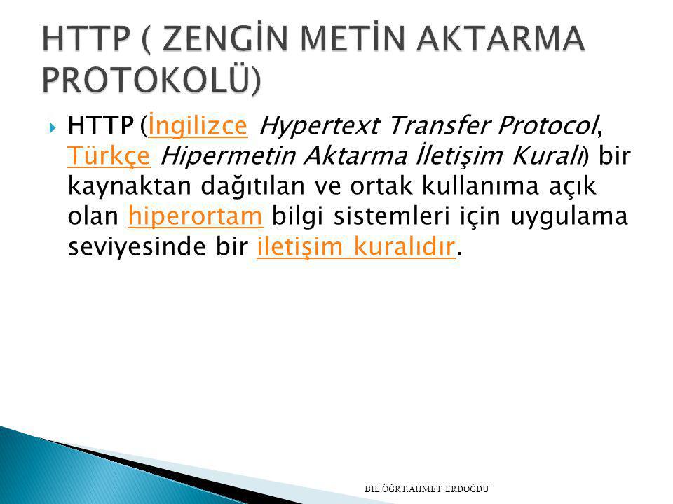 HTTP ( ZENGİN METİN AKTARMA PROTOKOLÜ)