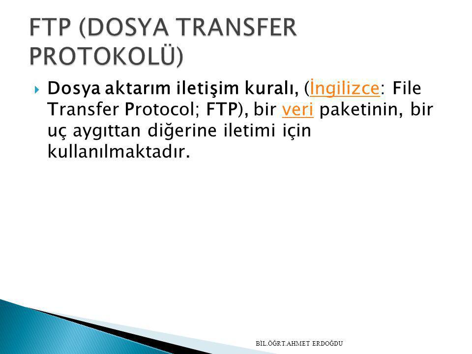 FTP (DOSYA TRANSFER PROTOKOLÜ)